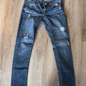 Hydraulic Dark Blue Distressed Skinny Jeans